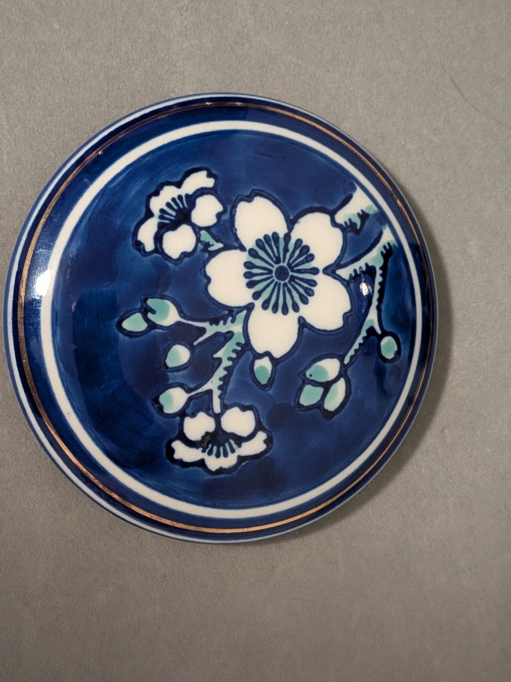 Blue Floral Ceramic Travel Mug with Lid - Ceramic - Picture 2 of 8